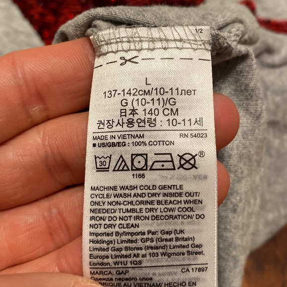 Girl’s Size L(10) Grey GAP Polka Dot T-shirt with Flippy Sequins Maple Leaf 🍁 - Picture 5 of 5